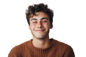 Studio shot of young man winking on isolated transparent background png