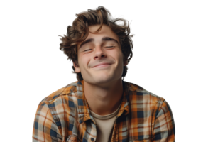 Studio shot of young man winking on isolated transparent background png