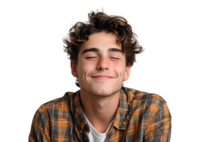 Studio shot of young man winking on isolated transparent background png