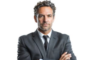 Portrait of american business man on isolated transparent background png