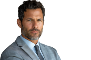 Portrait of american business man on isolated transparent background png