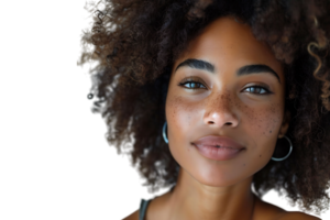 brasiliansk latinamerikan afro kvinna isolerat transparent bakgrund png