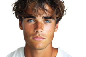 portrait de Beau brunette homme sur isolé transparent Contexte png