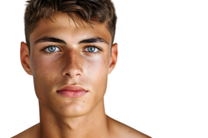 portret van knap brunette Mens Aan geïsoleerd transparant achtergrond png