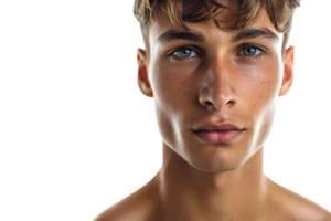 portrait de Beau brunette homme sur isolé transparent Contexte png