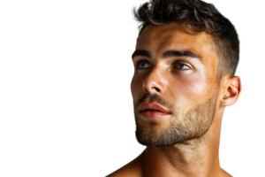 portrait de Beau brunette homme sur isolé transparent Contexte png