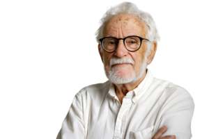 portrait of a senior man standing on isolated transparent background png