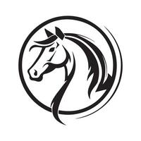 Horse Circle Logo Image. Horse Head Design isolated on white vector