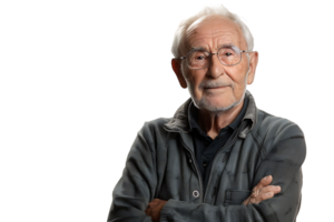 portrait of a senior man standing on isolated transparent background png