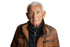 portrait of a senior man standing on isolated transparent background png