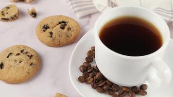 Coffee and cookies. Appetizing sweet homemade breakfast. video