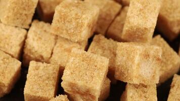 Brown cane sugar in cubes video