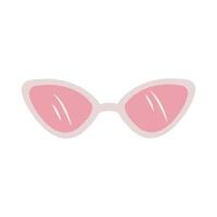 Pink trendy sunglasses in flat style, doll aesthetic. sketch illustration isolated on white background. Cute design elements. vector