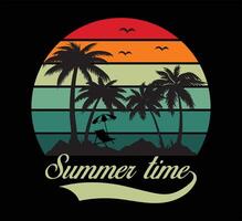 Summer Time Typography T Shirt Design vector