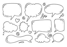 Set of hand drawn sketch Speech bubbles. vector