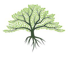 Abstract Colorful Tree Icon Design. Growth and wisdom logo design. Green tree icon. vector