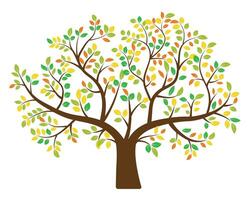 Abstract Colorful Tree Icon Design. Growth and wisdom logo design. Green tree icon. vector