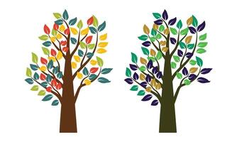 Abstract Colorful Tree Icon Design. Growth and wisdom logo design. Green tree icon. vector