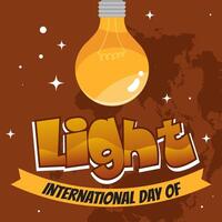 Banner international day of light good for international day of light celebration 16 may the Importance Use of Lamp in Flat Cartoon Template for background, banner, card, poster. vector