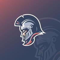 spartan mascot esport logo design vector