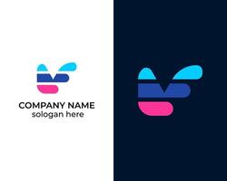 Colorful RM monogram icon logo design template vector