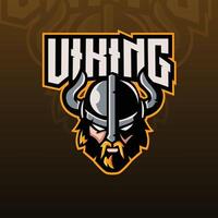 logotipo de esport mascota vikinga vector