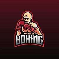 boxing mascot esport logo design vector