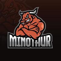 Minotauro mascota deporte logo vector