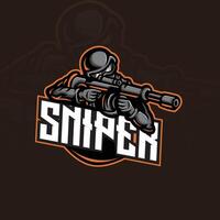 sniper mascot esport logo design vector