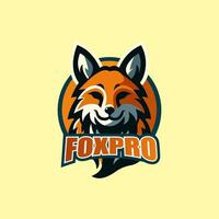 Fox head mascot logo design template. Wild animal head illustration. vector