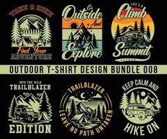 Mountain Hiking outdoor T-Shirt Design Bundles Design vector