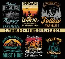 Mountain Hiking outdoor T-Shirt Design Bundles Design vector