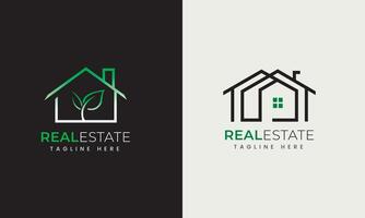 hogar icono. casa símbolo, edificio logo, bienes raíces con pájaro, hoja edificio ilustración diseño vector