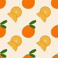 Summer seamless pattern with oranges. Design for fabric, textile, wallpaper, cover, web, packaging. vector