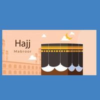 hajj mabrour celebration with sacred kaaba vector