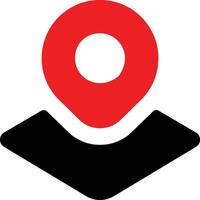 flat black and red modern location icons download vector