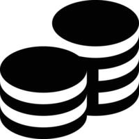 Flat Black Database icon download vector