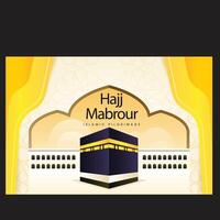 hajj mabrour celebration with sacred kaaba vector