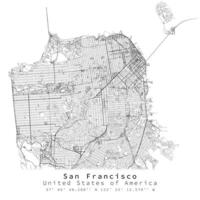 San Francisco,United States of America ,Urban detail Streets Roads Map, element template image vector