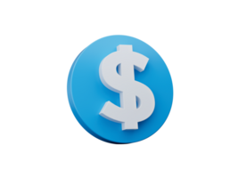 dollar symbool icoon 3d illustratie png