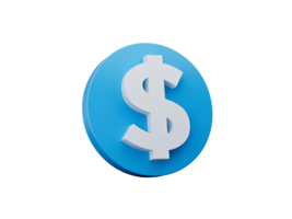 dollar symbole icône 3d illustration png