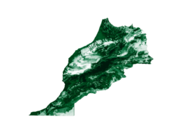 Morocco map with the flag Colors Shaded relief map 3d illustration png