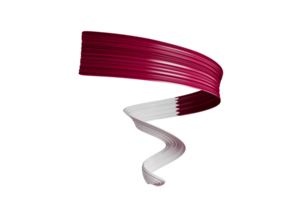 Qatar flag Ribbon Twisted Spiral 3d illustration png