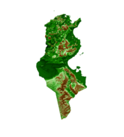 tunesien topografische karte 3d realistische kartenfarbe 3d illustration png