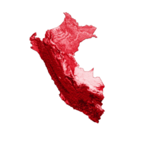 Perù carta geografica con il bandiera colori ombroso sollievo carta geografica 3d illustrazione png