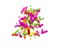 vistoso caramelo asperja que cae 3d ilustración png