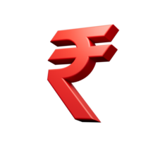 3d valuta ikon symboler tecken, indisk rupee inr 3d illustration png