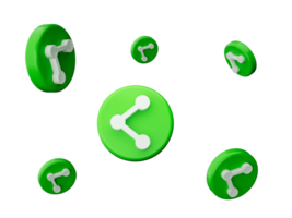 Green share icon 3d illustration png