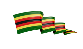 3d Flag Of Zimbabwe 3d Wavy Shiny Zimbabwe Ribbon, 3d illustration png