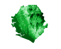 Sierra Leone map, Shaded relief map 3d illustration png